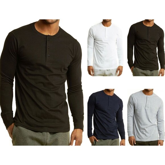 Bundle of Three Long Sleeve Henley Shirts - Picture 2 of 2